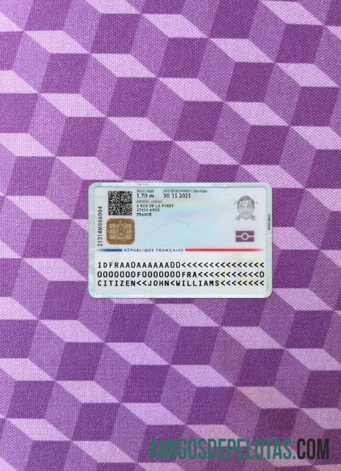 France ID Card 2021 Present Version 2 olhar de foto modelo